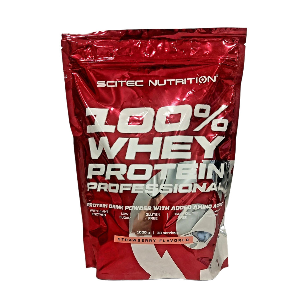 Scitec Nutrition 100% Whey Protein Professional 1000g Strawberry, сироватковий протеїн
